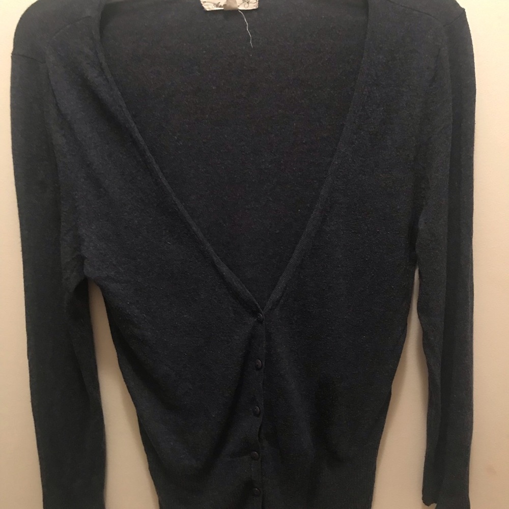 Navy Button Up Cardigan
